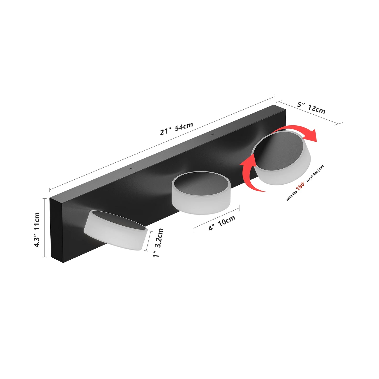 ARLGSITE Modern LED Dressing Area Wall Light with Acrylic Shade