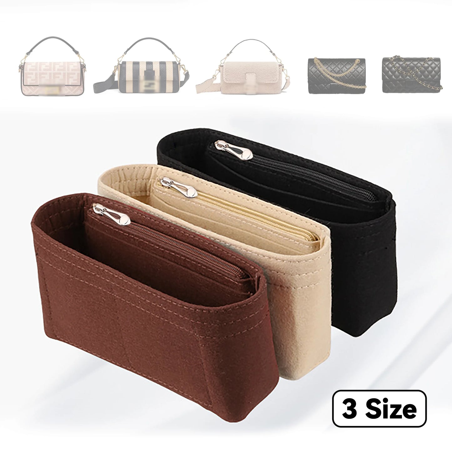 Felt Bag Organizer Insert For Handbags And Purses Lightweight