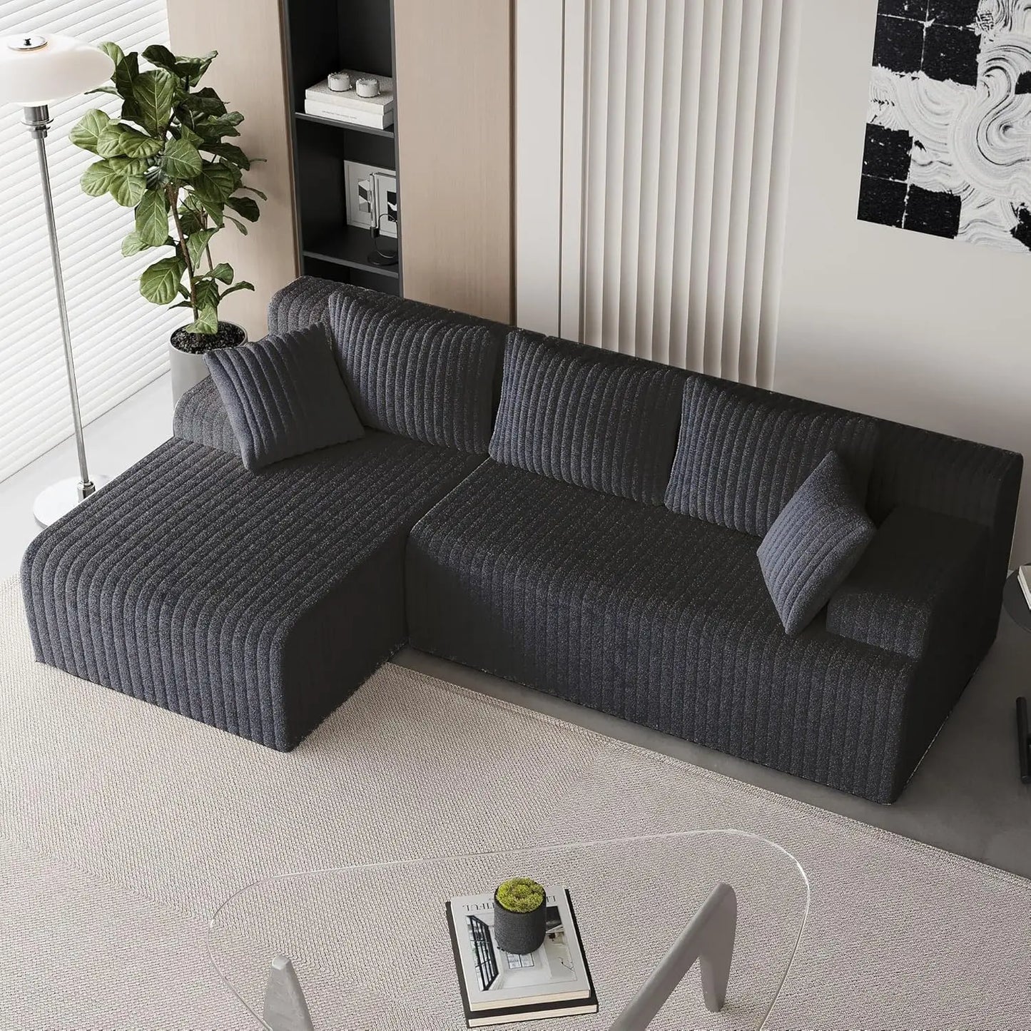 GUANGBAI Modular Sectional Sofa Couches L Shaped Cloud Style