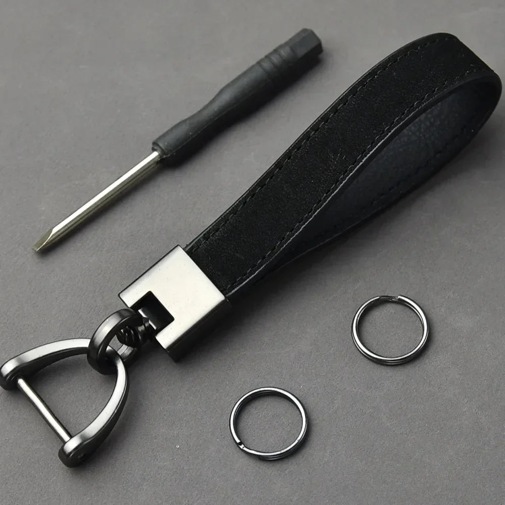 Genuine Leather Car Key Chain Buckle Key Ring Luxury Gift