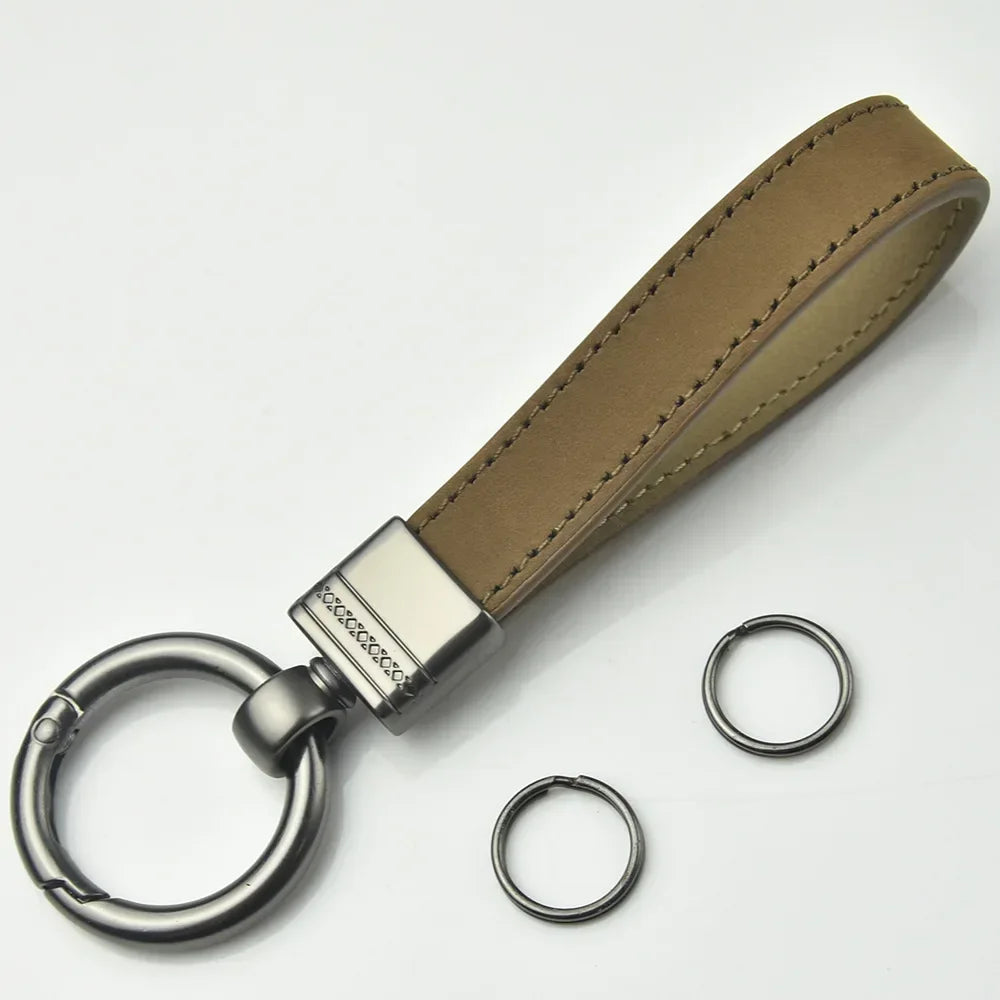Genuine Leather Car Key Chain Buckle Key Ring Luxury Gift