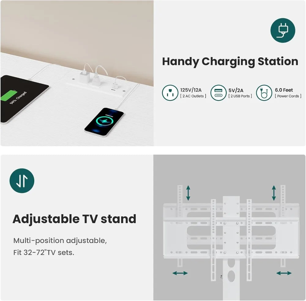 LED TV Stand With Mount And Smart Lighting With Storage