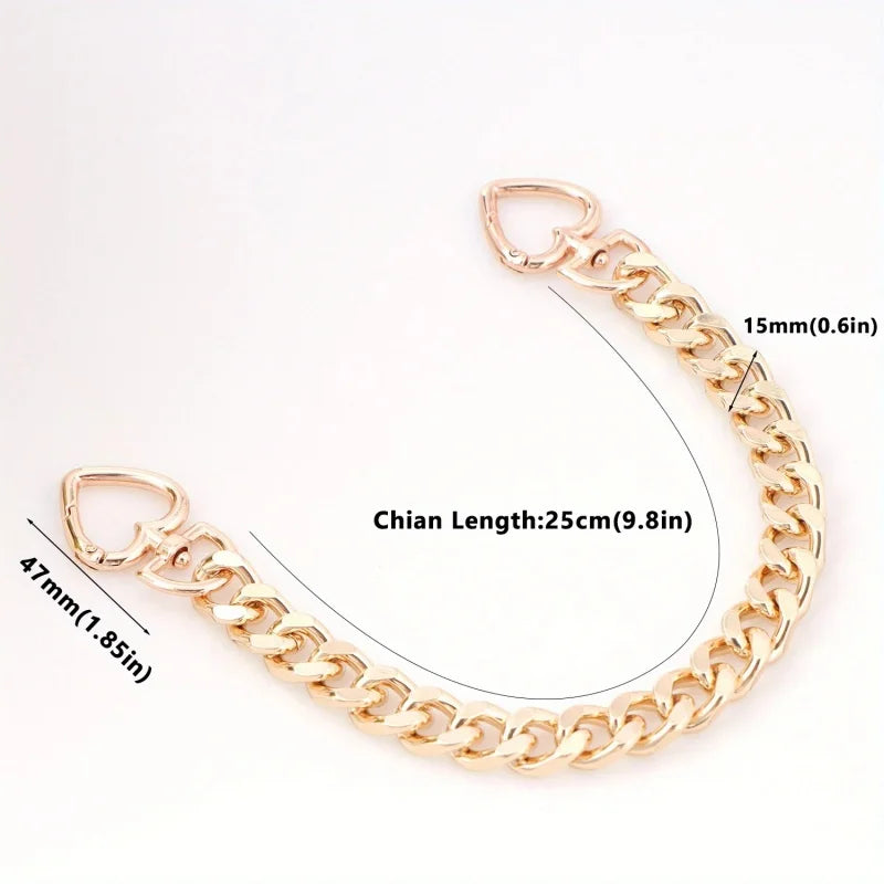 Heart Shape Metal Purse Chain Extender Crossbody Strap
