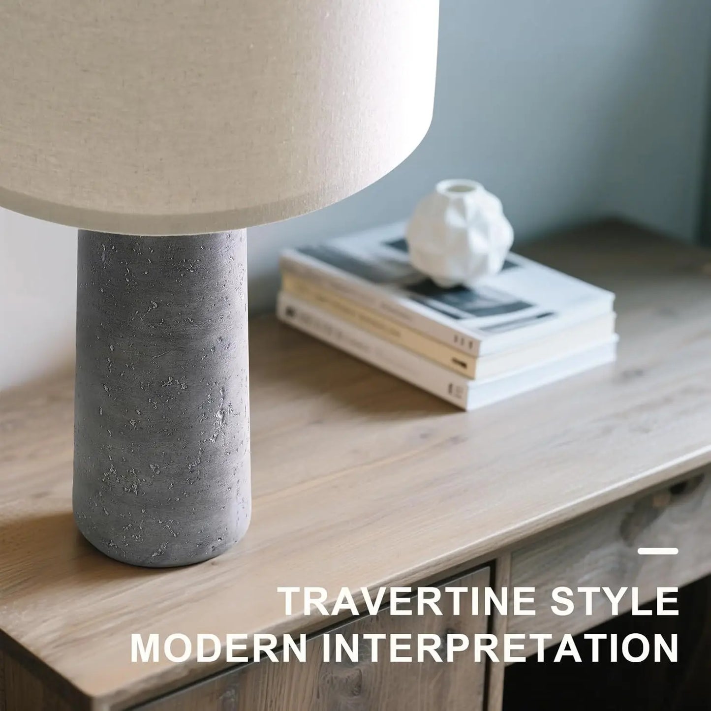 Contemporary Resin Table Lamp Set Of 2 With Linen Shade