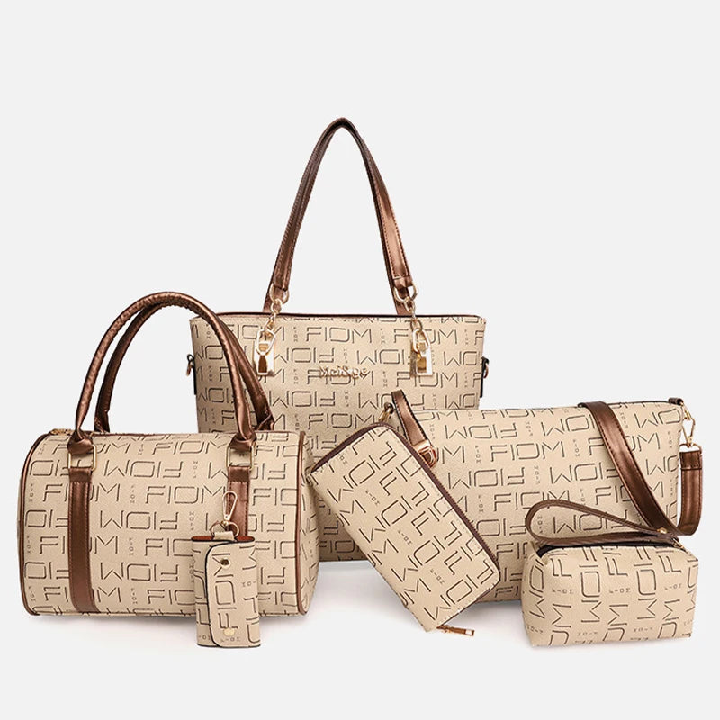 Pahajim 6-Piece Womens Handbag Set Purse Satchel Bags