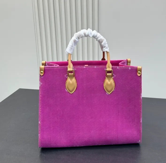 10AAA HOT Selling Designer Luxury Bag M44472 Vintage Denim Tote Pink Cowboy Shoulder Bag Handbags Purse Zipper Old Flower Women