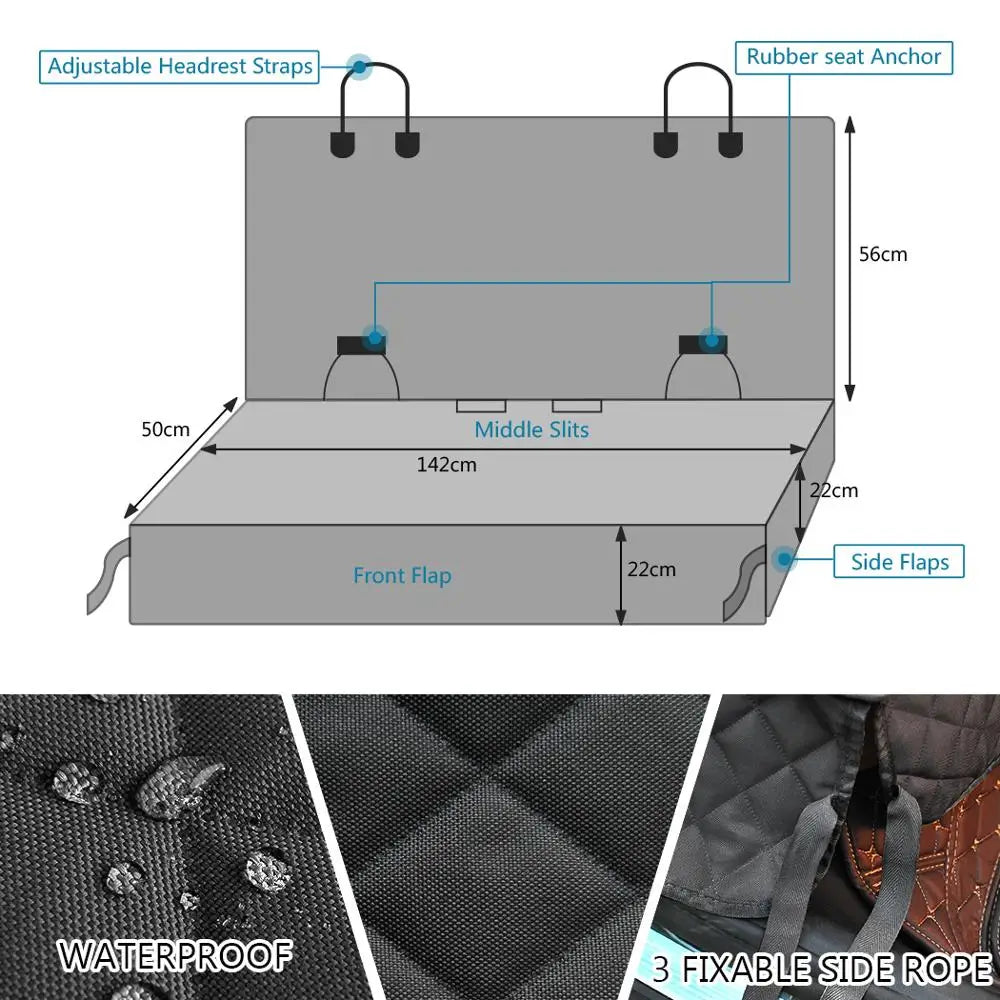 PETRAVEL Dog Car Seat Cover Waterproof Protector With Armrest