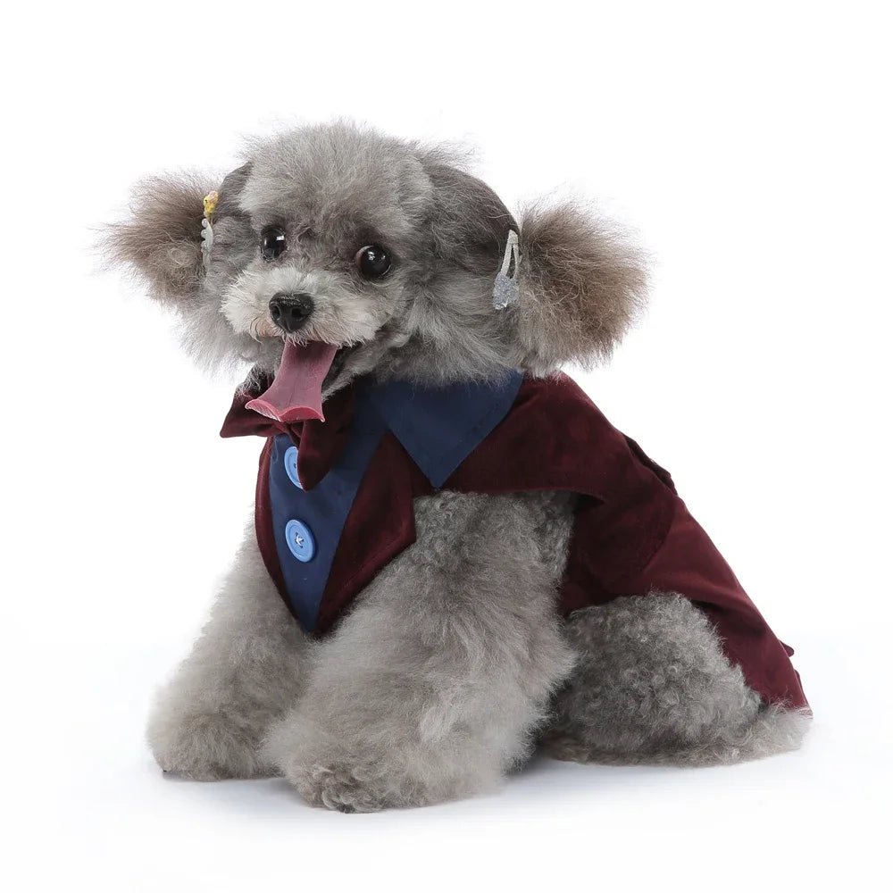 Dog Christmas Costume Wedding Tuxedo For Teddy Bulldog