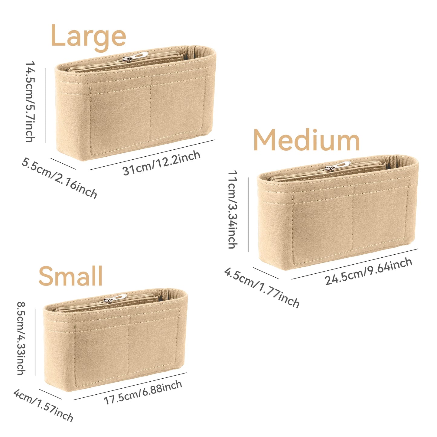 Felt Bag Organizer Insert For Handbags And Purses Lightweight