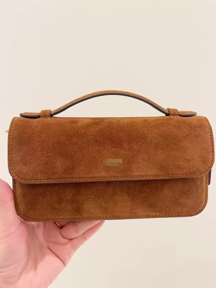 Large Capacity Chelsea Shoulder Bag 30 35 Luxury Designer Suede Genuine Leather Crossbody Bag Zipper Pocket Handbag Fashion Wome