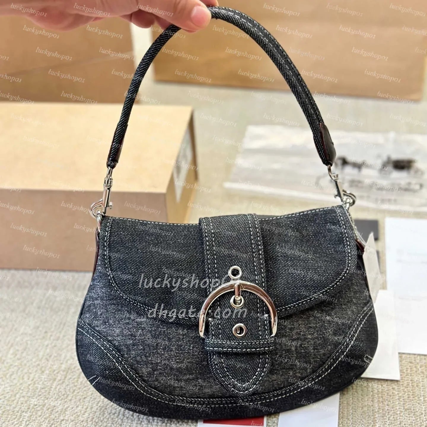 Luxury Otabby Denim Bags Designer Mini Rowan Pillow Bags Women TERI bag with cherry pendant LAUREL Crossbody Hobos Tote Purse De