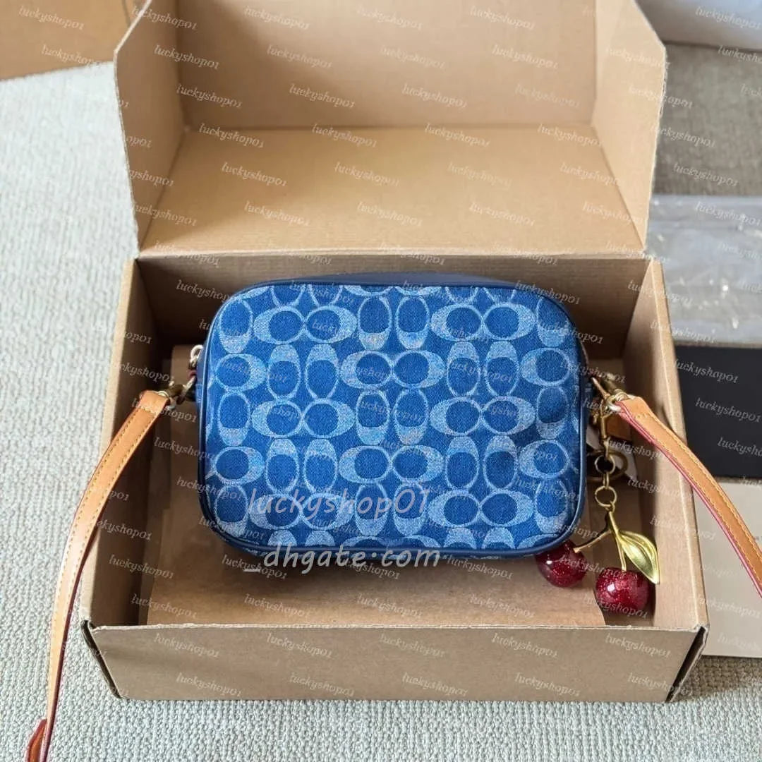 Luxury Otabby Denim Bags Designer Mini Rowan Pillow Bags Women TERI bag with cherry pendant LAUREL Crossbody Hobos Tote Purse De