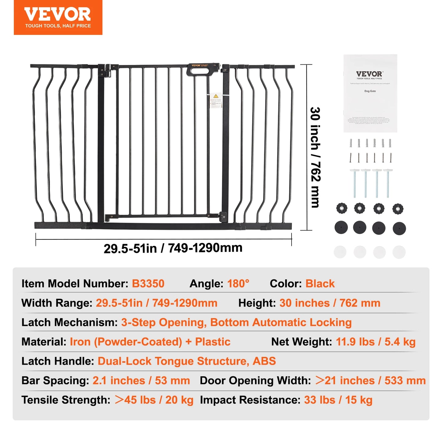 SucceBuy Baby Gate Pressure Mount Walk Through Security Doorways