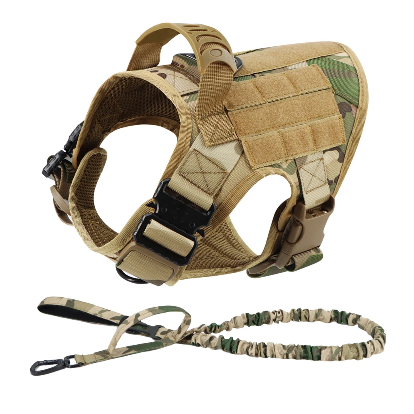 PETRAVELCN Tactical Dog Harness Leash Set No Pull Durable