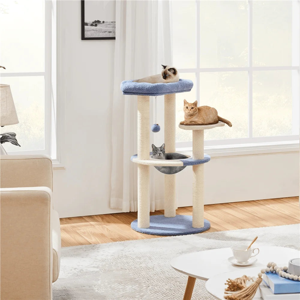 1PC Ocean Cat Tree Cat Tower Cat Furniture With Transparent Cat Bed