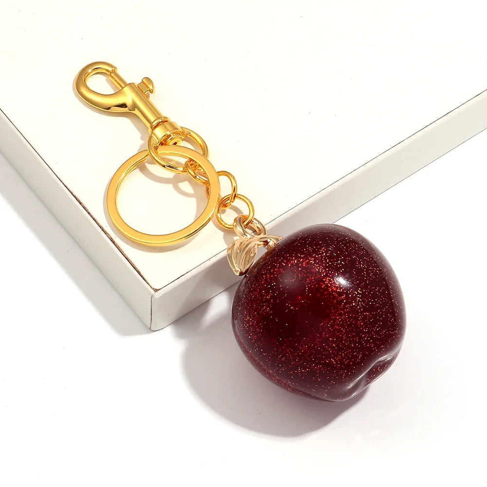 Crystal Pear Bag Charm Pendant Keychain For Women Handbags