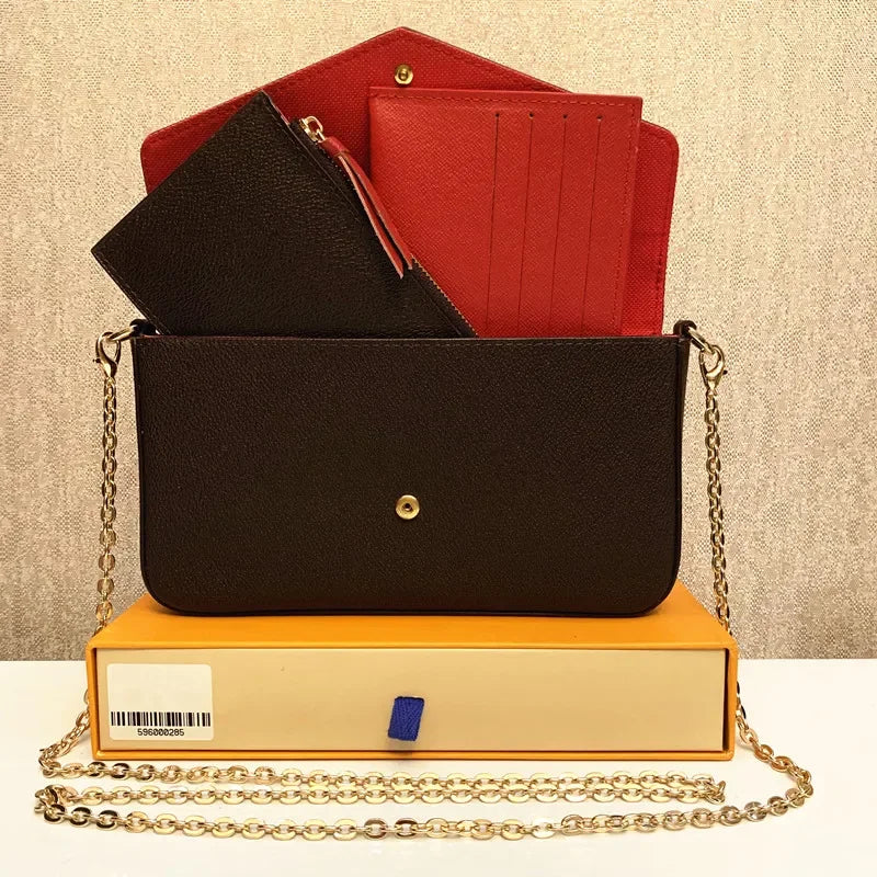 Original Quality 3pcs set Luxurys Designers Bags Purse Woman Fashion Monogrames Multi Pochette Felicie Chain Crossbody Shoulder