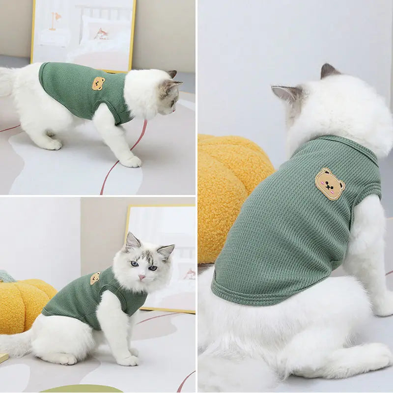 NONECN Summer Bear Pet Vest Thin Breathable Outfit