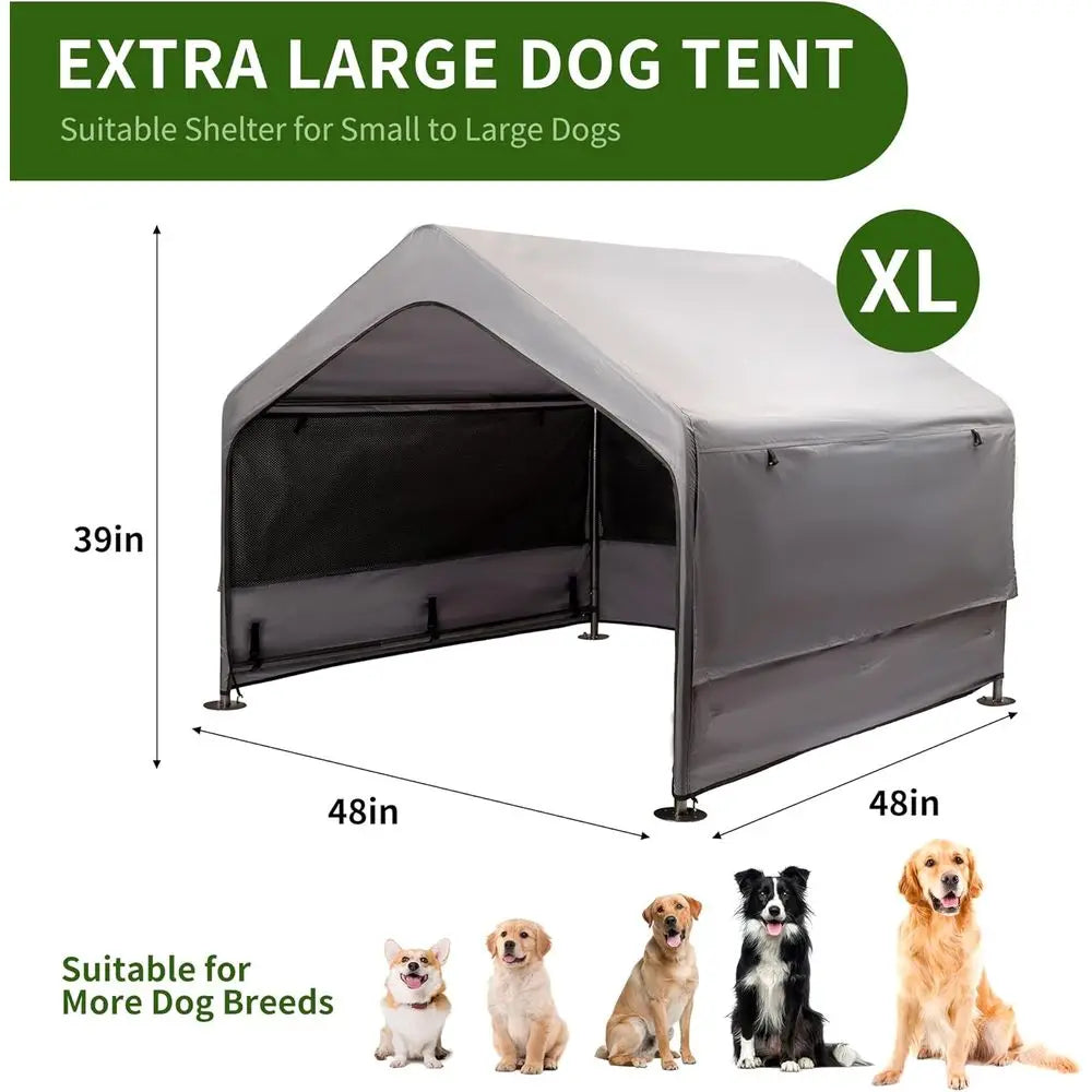 Dog Shelter Tent Outdoor With Three Sided Mesh Windows