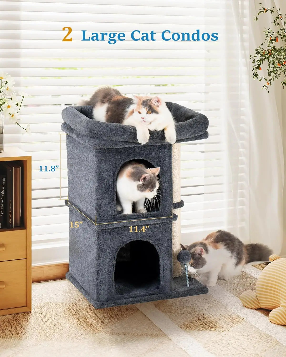 Cat Tree Tower With Window Perch And Scratching Posts