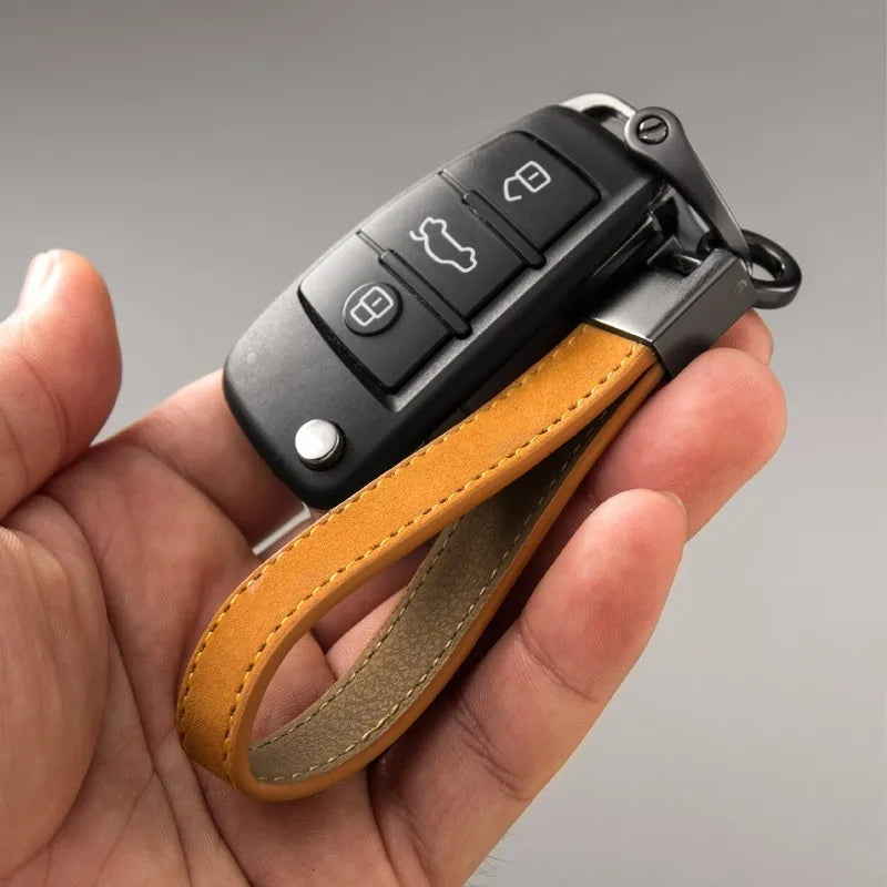 Genuine Leather Car Key Chain Buckle Key Ring Luxury Gift