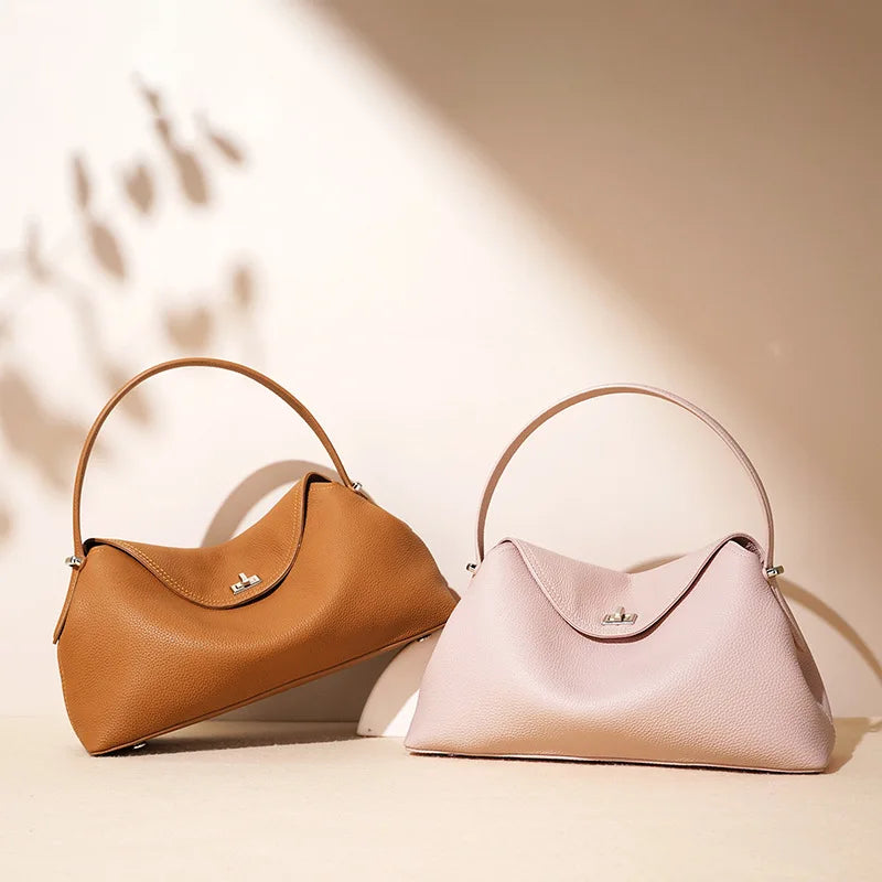 Shoulder Tote Bag Rodeo Style Luxury Top Grain Cowhide Women's Bag - Dual-Use Armpit & Commuting Tote with Large Capacity KZ011