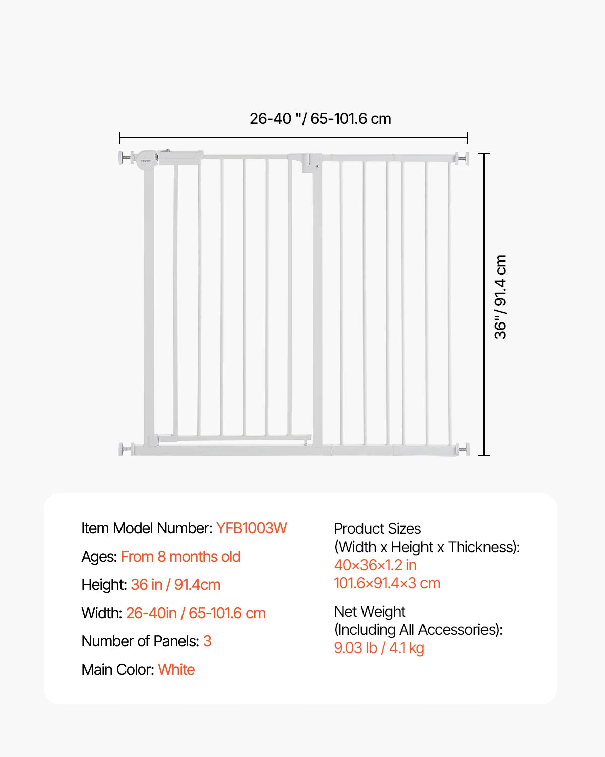 SucceBuy Baby Gate Pressure Mount Walk Through Security Doorways