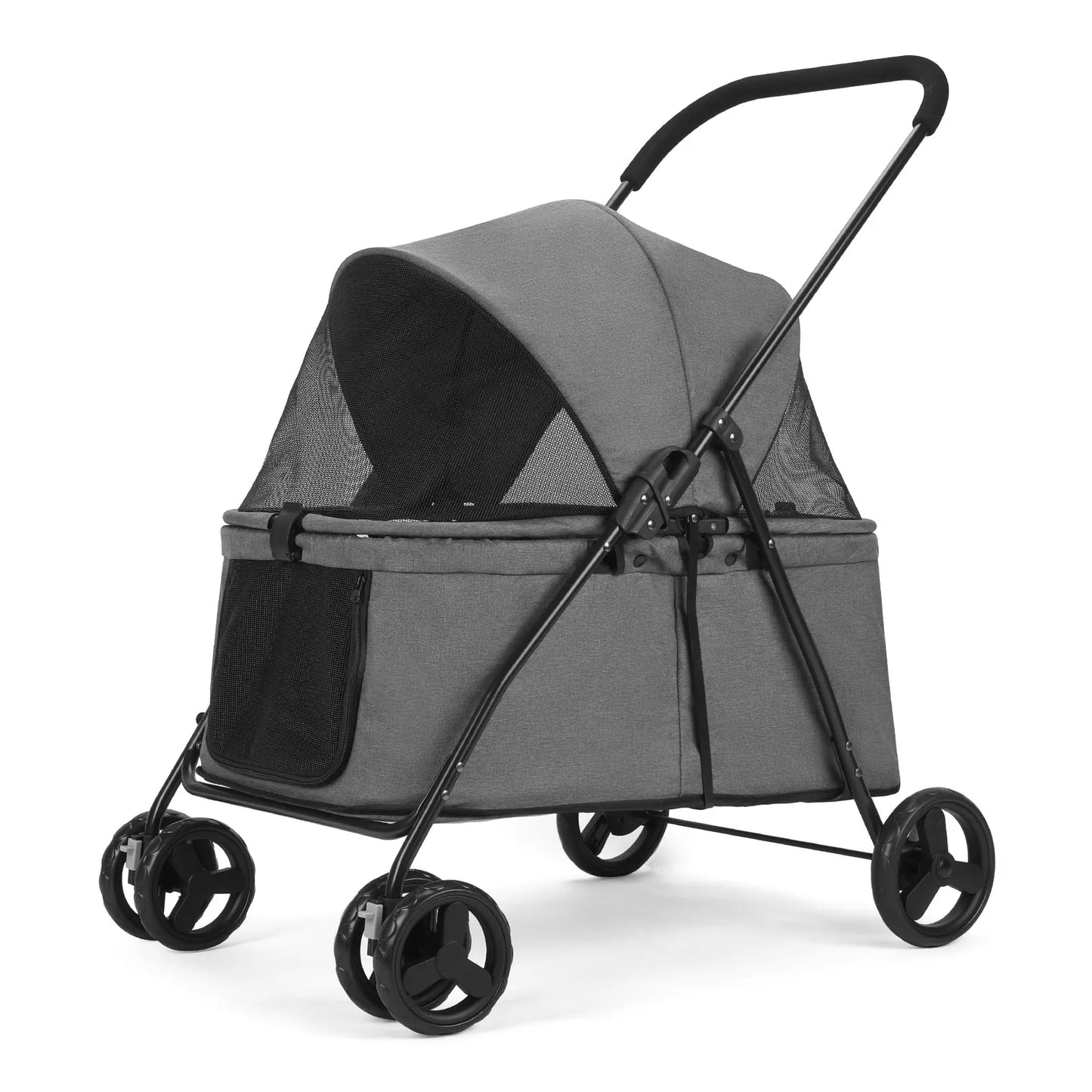 Wedyvko Pet Stroller for Dogs with Brakes Four Wheel Design