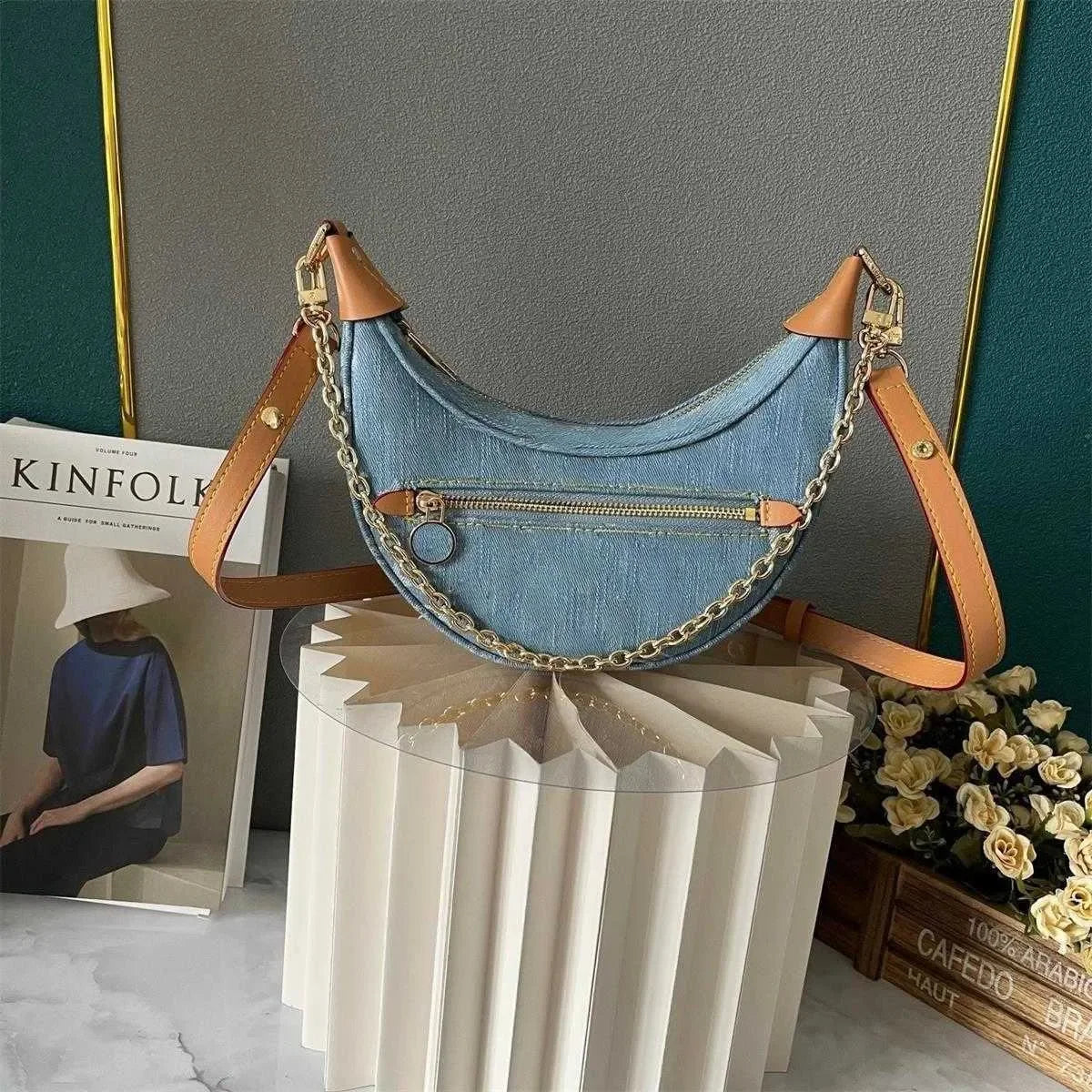 10AAA HOT Selling Designer Luxury Bag M44472 Vintage Denim Tote Pink Cowboy Shoulder Bag Handbags Purse Zipper Old Flower Women