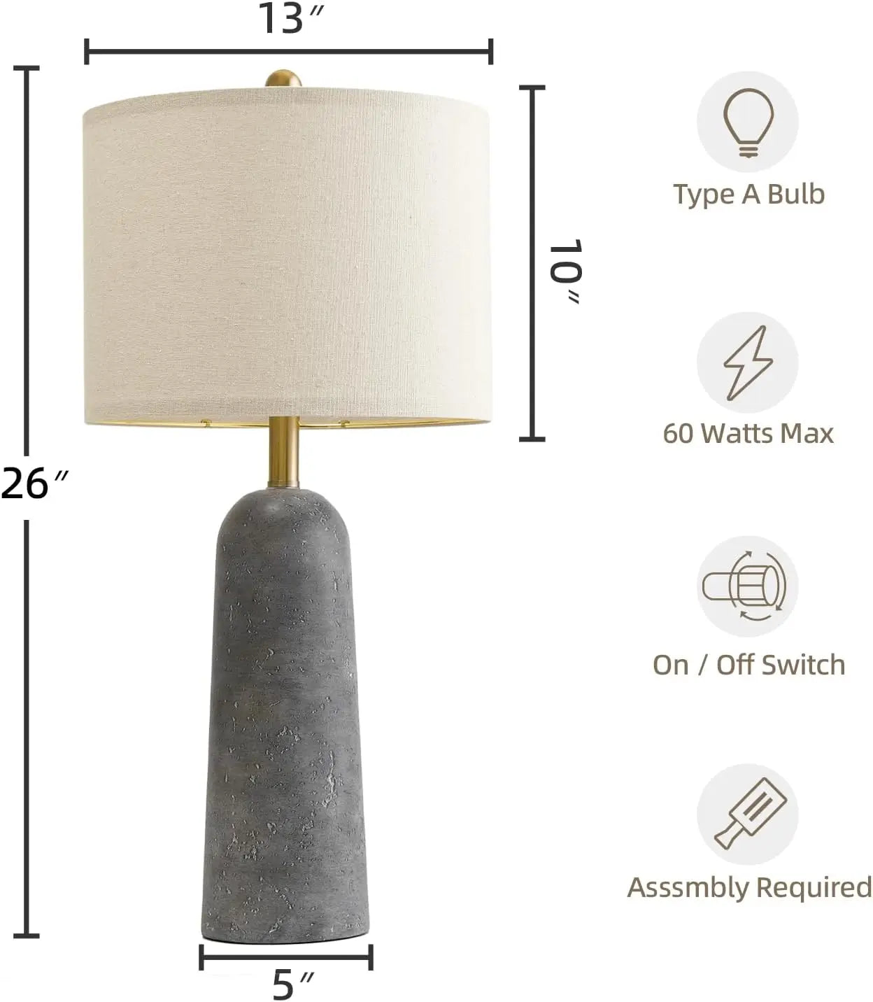 Contemporary Resin Table Lamp Set Of 2 With Linen Shade