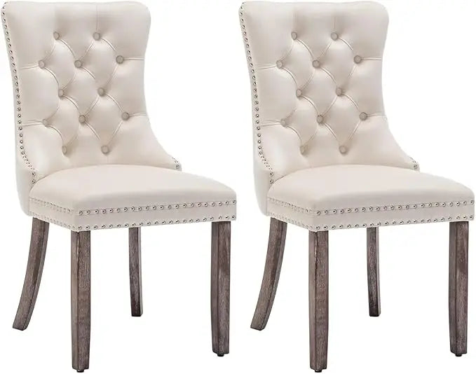 Velvet Dining Chairs Ensemble Of Six With Nailhead Trim