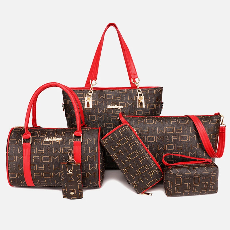 Pahajim 6-Piece Womens Handbag Set Purse Satchel Bags