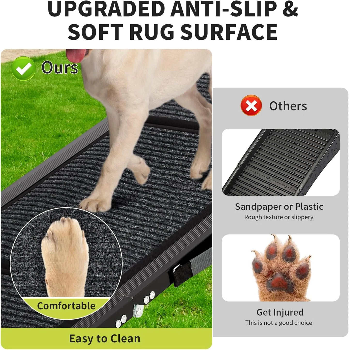 HiMISSDog Door Upgraded Car Dog Ramp With Non Slip Surface