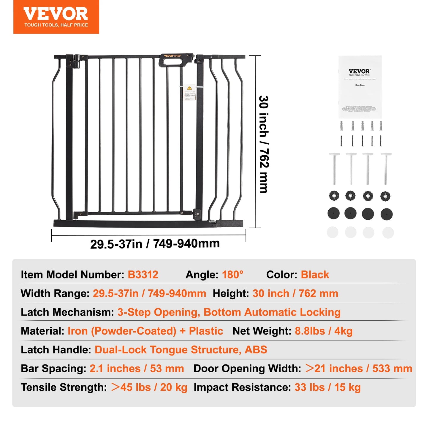 SucceBuy Baby Gate Pressure Mount Walk Through Security Doorways