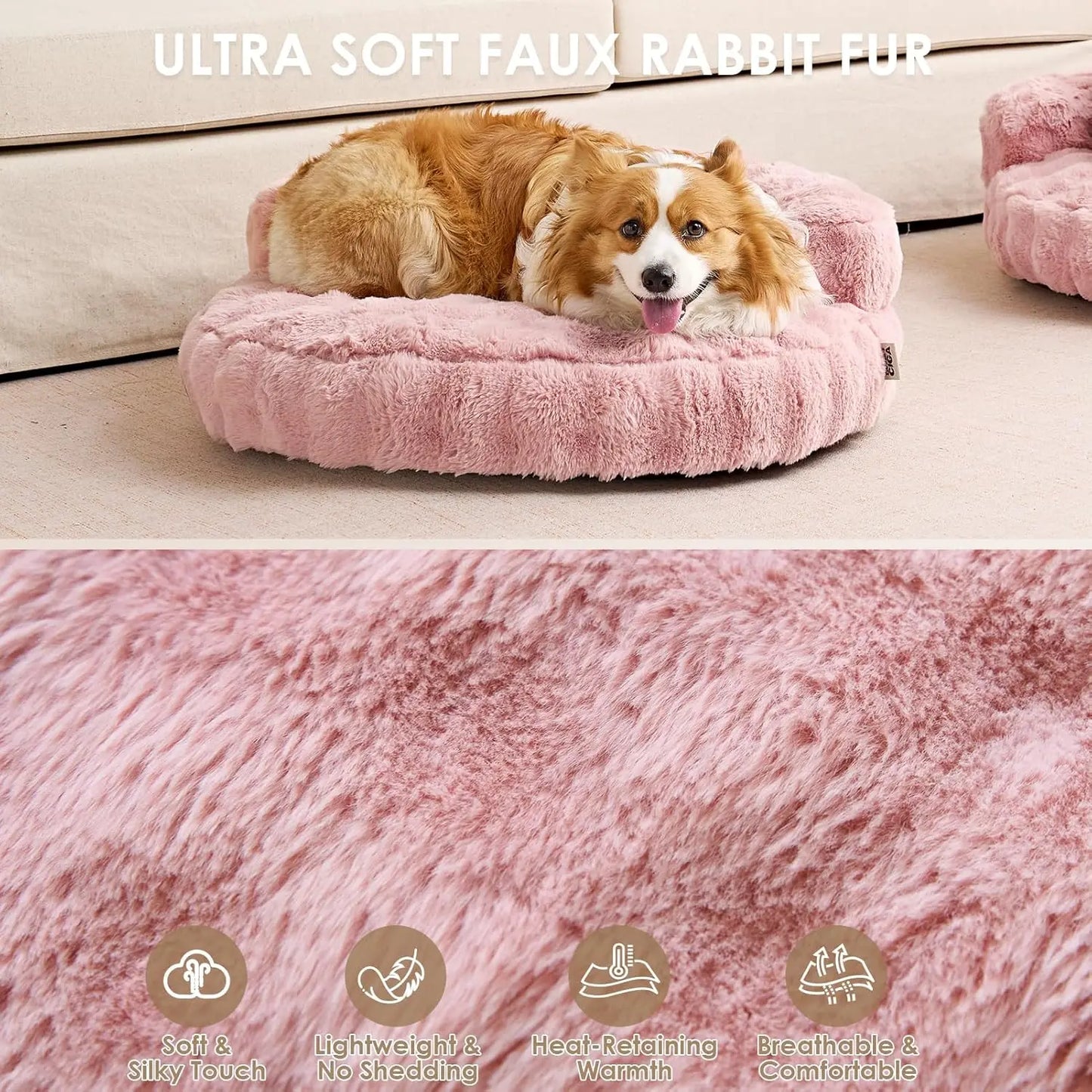 XMSJ Soft Plush Dog Couch Bed For Medium Dogs