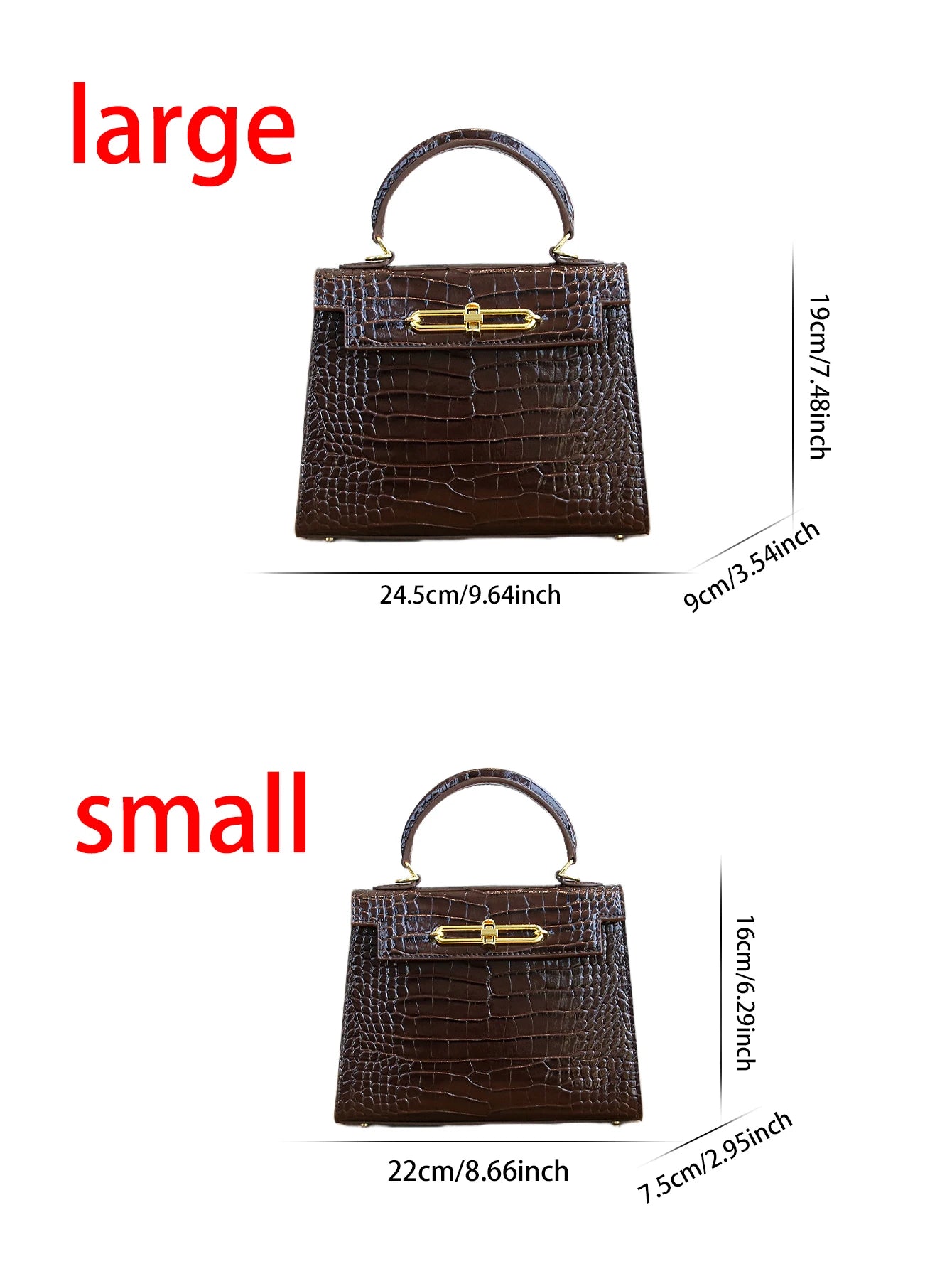 Crocodile Pattern Leather Handbag for Women Luxury Work Bag