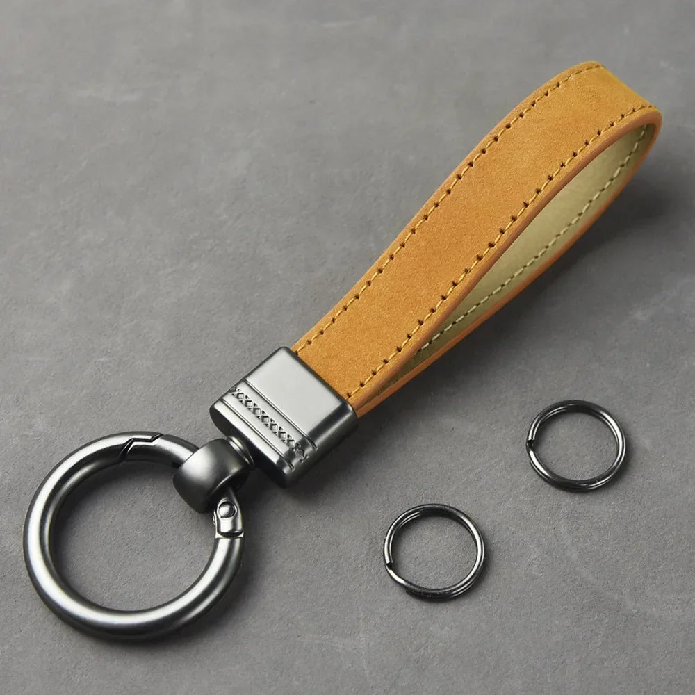 Genuine Leather Car Key Chain Buckle Key Ring Luxury Gift