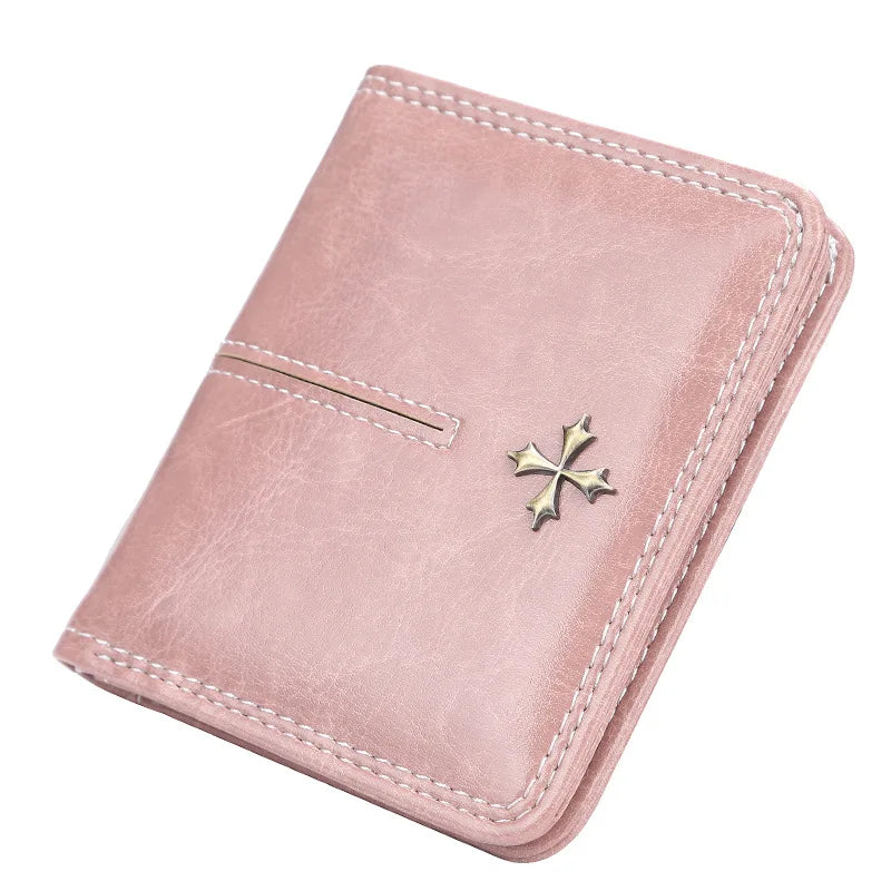 Leather Wallet For Women With Coin Pocket Card Holder