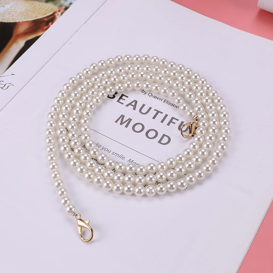Pearl Bead Handbag Chain Strap Replacement For Shoulder Bags