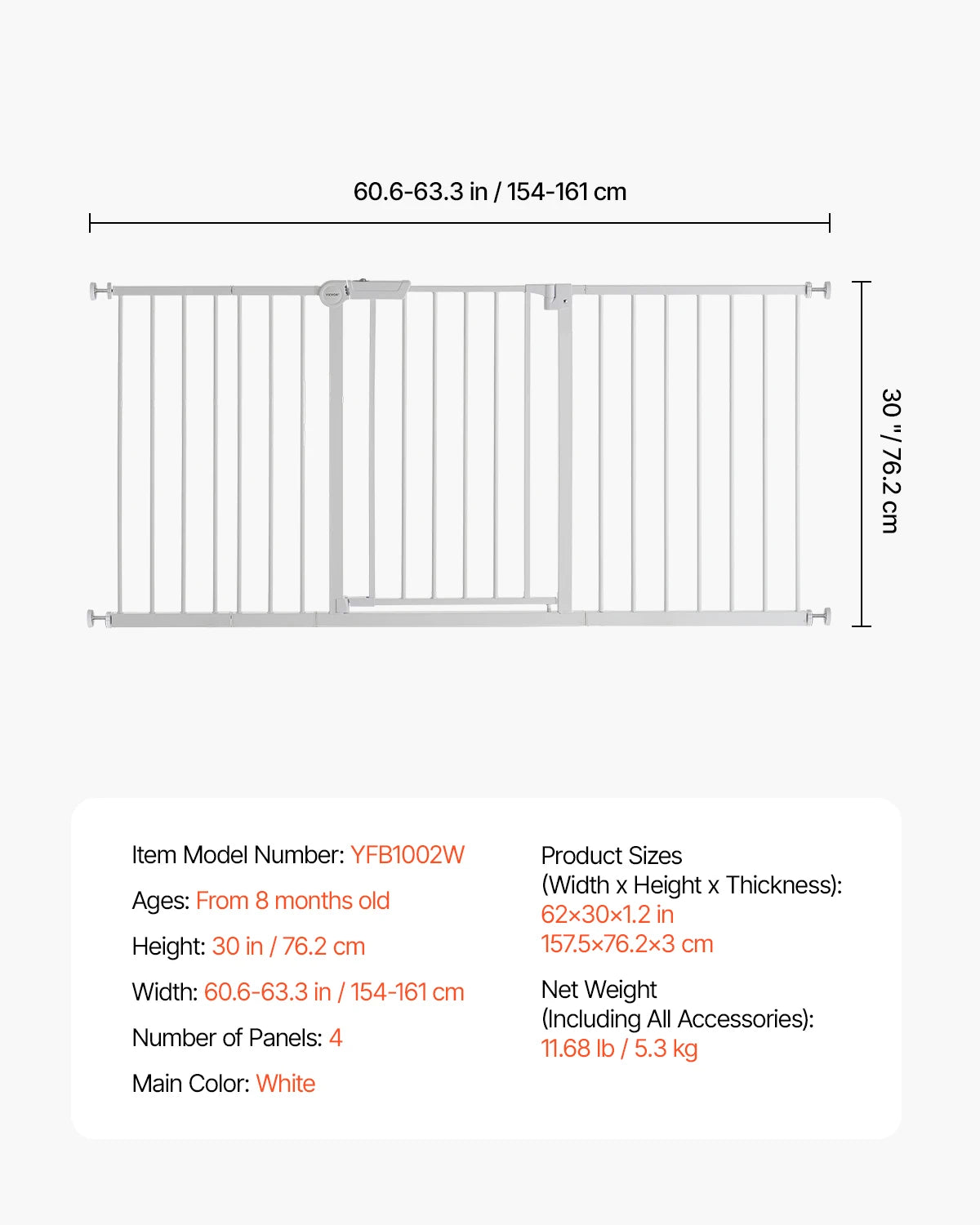 SucceBuy Baby Gate Pressure Mount Walk Through Security Doorways