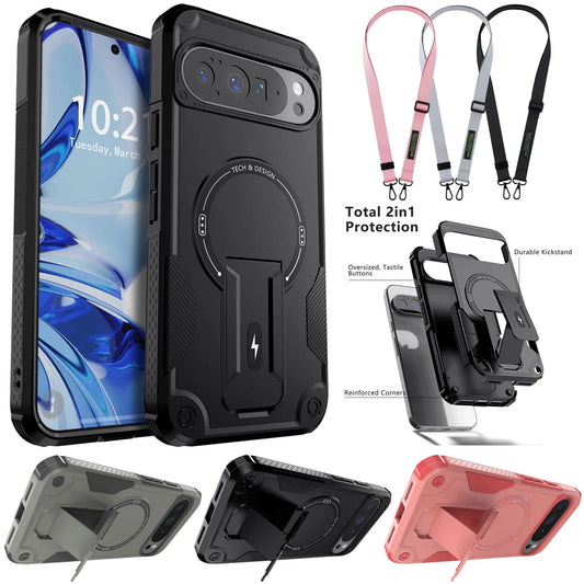 NONEDesign Shockproof Magnetic Case With Kickstand Pixel9 10 Pro Series