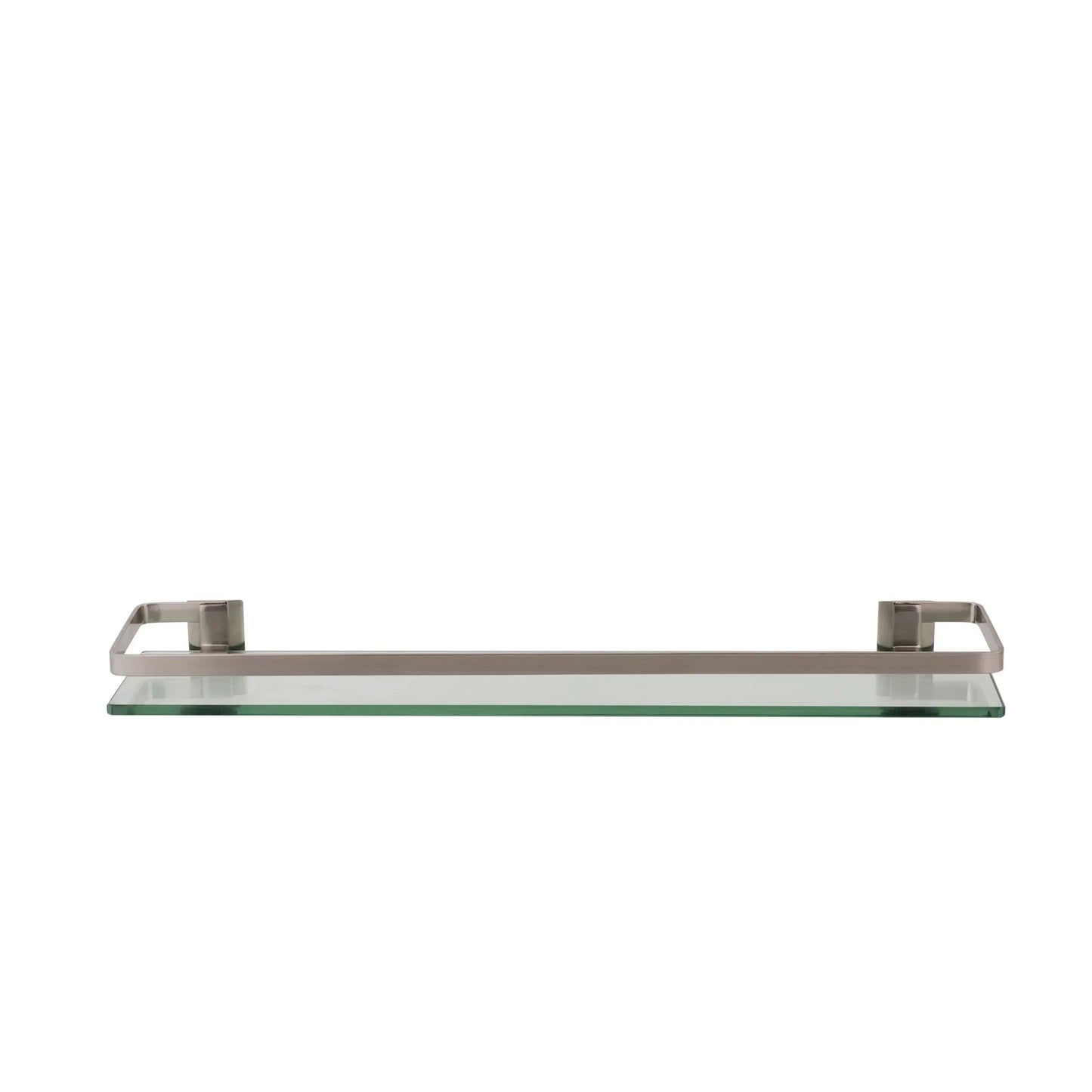 Decorative Glass Bathroom Shelf With Nickel Rail Wall Mount