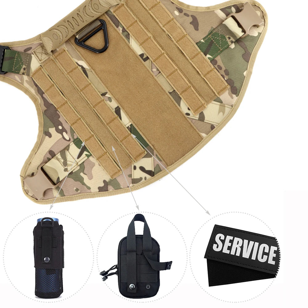 PETRAVELCN Tactical Dog Harness Leash Set No Pull Durable