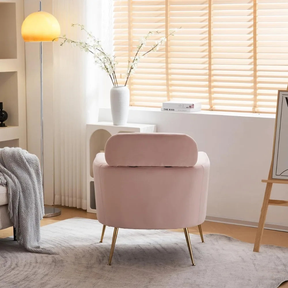 Accent Chair and Ottoman Set Upholstered Flannelette Armchair