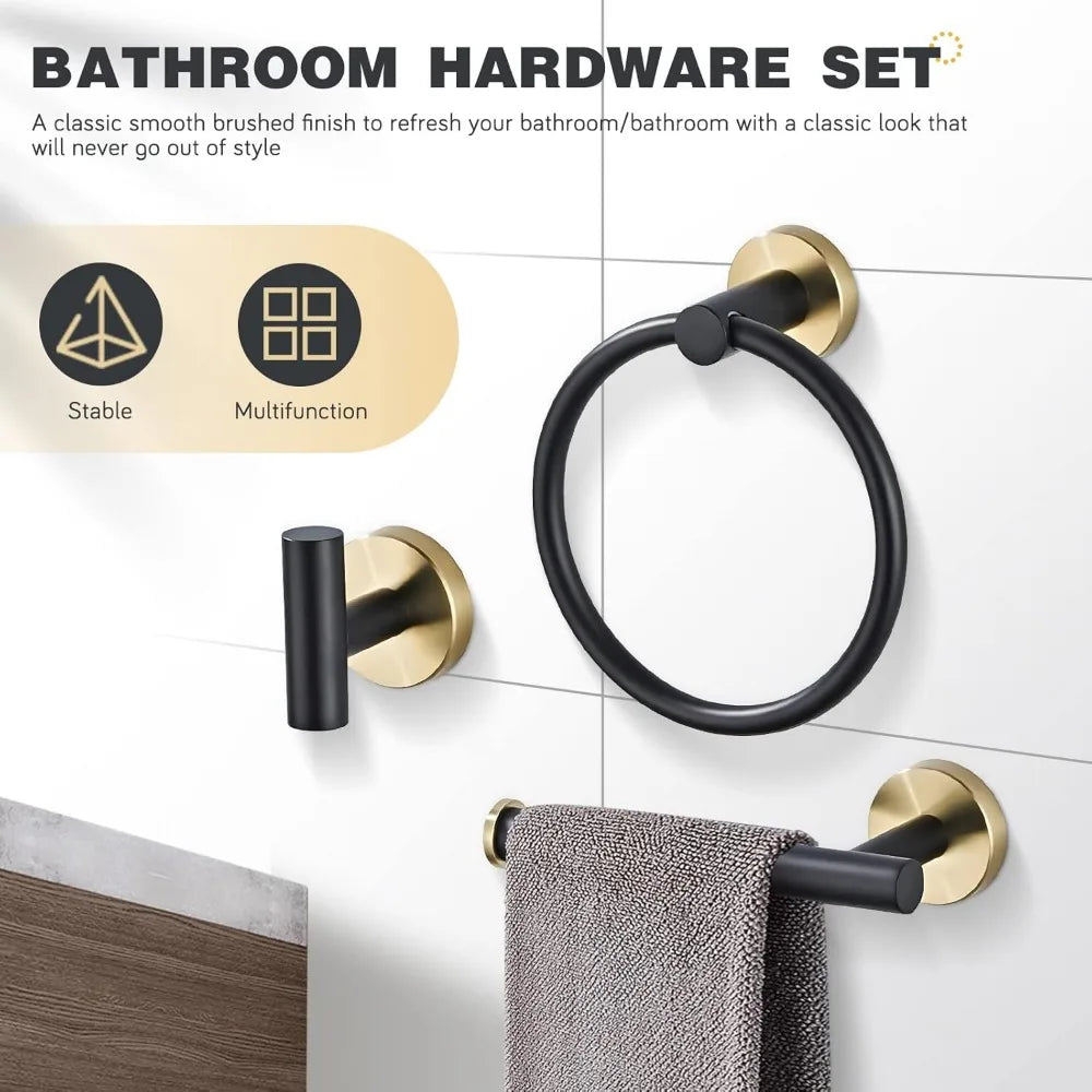 Stainless Steel Wall Mounted 3-Piece Towel Bar Set