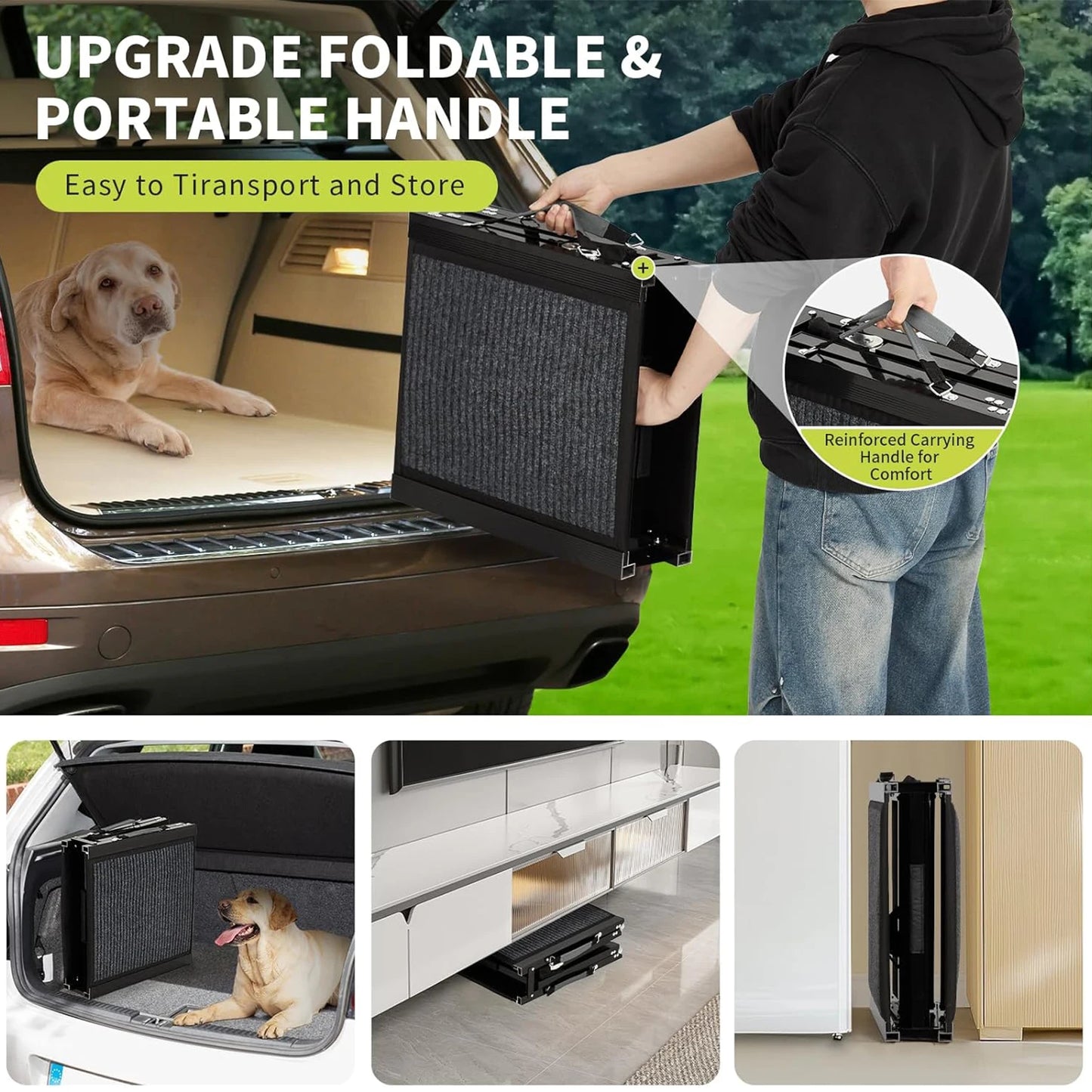 HiMISSDog Door Upgraded Car Dog Ramp With Non Slip Surface