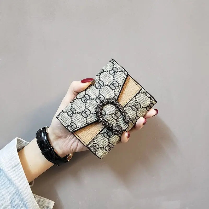 NONECN Women's Short Wallet Three-Fold Card Holder
