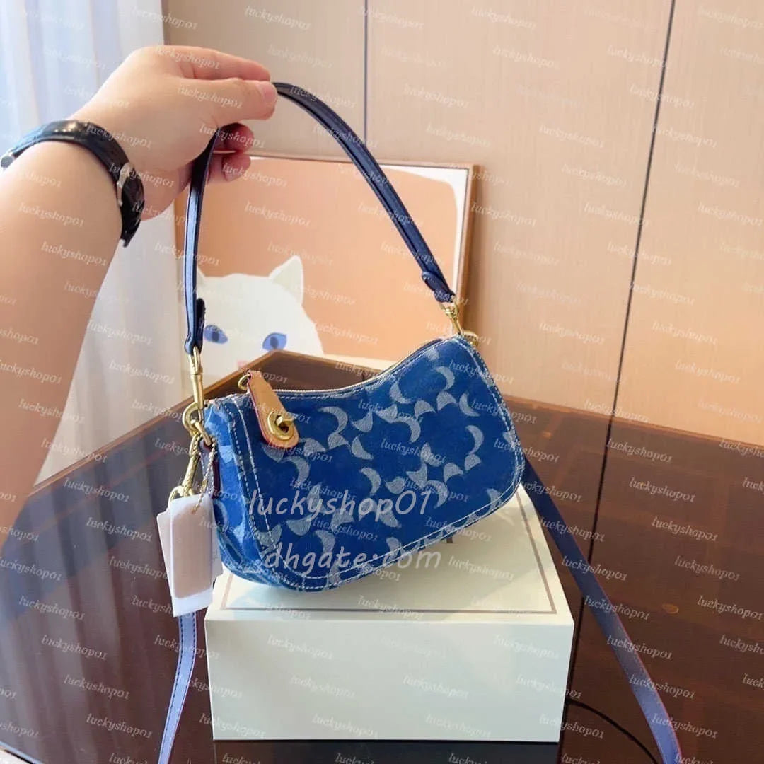 Luxury Otabby Denim Bags Designer Mini Rowan Pillow Bags Women TERI bag with cherry pendant LAUREL Crossbody Hobos Tote Purse De