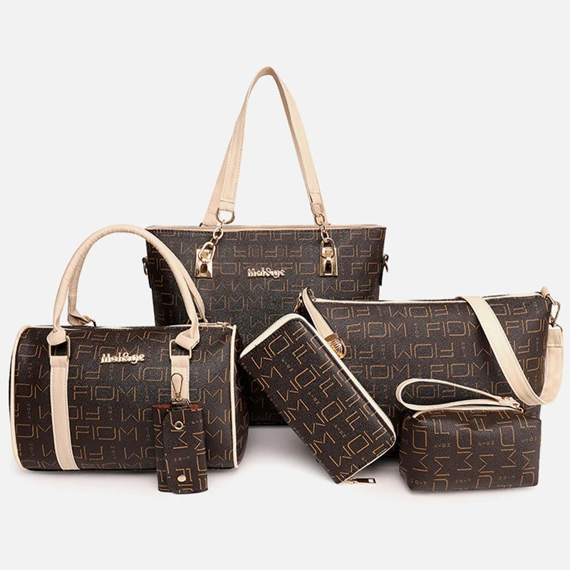 Pahajim 6-Piece Womens Handbag Set Purse Satchel Bags