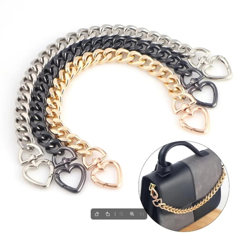 Heart Shape Metal Purse Chain Extender Crossbody Strap